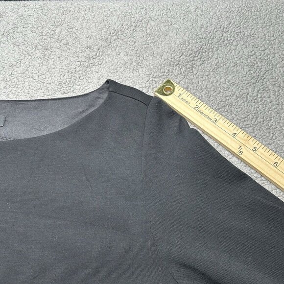 Eileen Fisher Shift Dress Womens Medium Black Pockets Classic Office Minimalist - Picture 6 of 11